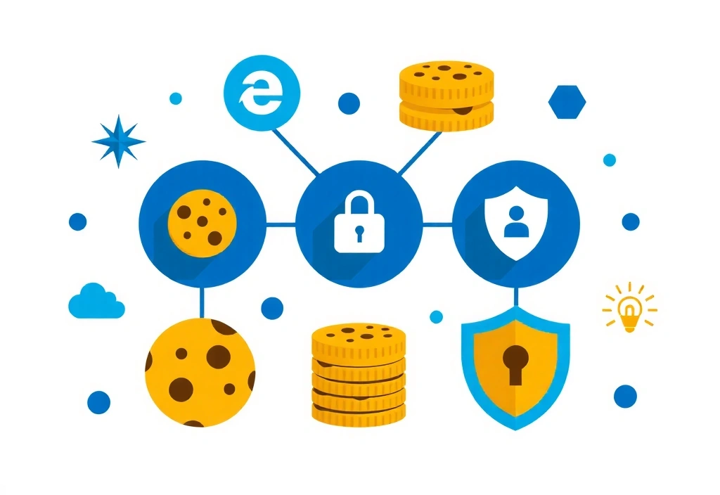 Digital cookies and web tracking illustration